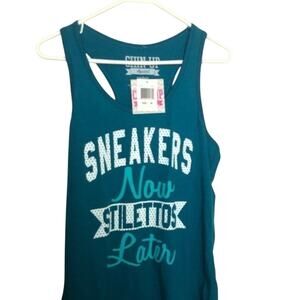 Chin Up Sporty and Athletic Womens Blue Graphic Tank Size M